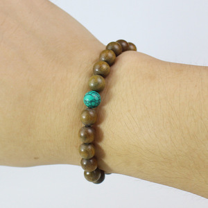 Green Sandalwood Bracelet 8mm Single Strand Natural Fragrance Unisex Jewelry - Product Image 4