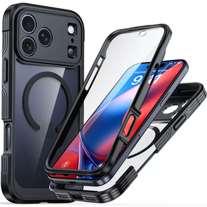 Coque de téléphone double couche 2 en 1 TPU PC pour iPhone 18 17 Pro Max, coque transparente intégrale pour iPhone 18 Pro Max - Product Image 1