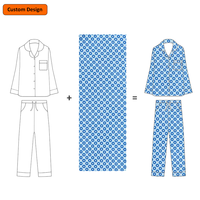 Ensemble de Pyjama de Luxe en Soie et Satin pour Femmes, Impression Personnalisée, Vente en Gros, 2 Pièces, Col Revers, Vêtements de Nuit à Manches Longues pour le Printemps