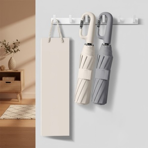 Automatic Manual Open Compact Umbrella with Iron <b>Frame</b> and Glass Fiber Ribs Windproof Travel Umbrella for Hanging - Product Image 4