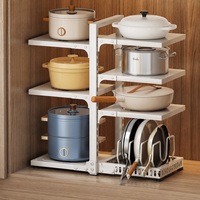 Étagère de rangement multifonctionnelle moderne et réglable en acier au carbone pour armoire de cuisine, évier et comptoir, pour casseroles et poêles