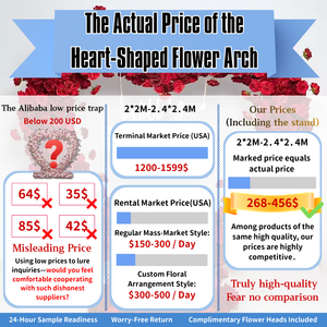 Floral Arch Red <b>Pink</b> White 2M*2M Artificial Heart Shaped Flower Arch for Romantic Proposal Decoration Backdrop - Product Image 4