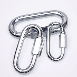 Outdoor Safety Screw <b>Locked</b> Iron Plated <b>Portable</b> Eco-Friendly Quick Link Oval Thread Carabiner for Chain Connector - Product Image 1