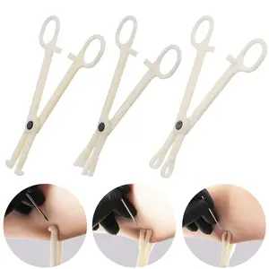 NUORO 1PC Disposable Sterile Slotted Round Navel Forceps Clamp Triangle Open Plier Ear Nose Tattoo Piercing Tools