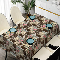 Nappe de table professionnelle en PVC imperméable et résistante à l'huile, motif végétal moderne, non tissée, en rouleau, vente en gros