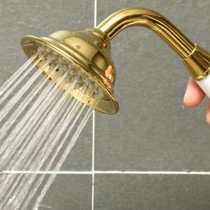 Vintage Gold Finish <strong>Hand</strong>-held <strong>Shower</strong> Rain Sprayer <strong>Telephone</strong> Shaped Brass Ceramic <strong>Shower</strong> <strong>Head</strong> with 59 Inch Hose for Bathroom - Product Image 3