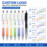 Stylo à bille à écriture fluide, motif rayé, papeterie pour étudiants, stylo à clic personnalisé pour le bureau, livraison rapide