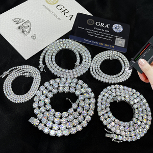 Pass test Pen With GRA <strong>Certificate</strong> 925 Silver HipHop Ice Out Moissanite Tennis Chain Vvs D Color Moissanite Tennis Necklace - Product Image 6