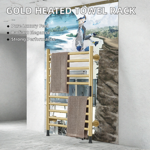 Calentador de Toallas de Acero Inoxidable Dorado, Montado en la Pared, con Control de Temperatura y Temporizador, para Baño de Hotel - Product Image 2
