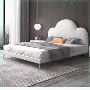 Ensemble de meubles de chambre à coucher double très grande taille en cuir moderne et tufté multifonctionnel de luxe intelligent pour la maison pour les appartements - Product Image 4