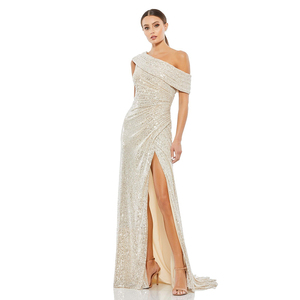 Vestido de noche largo con lentejuelas y silueta de sirena, elegante y sexy para mujer, con abertura alta, ideal para fiestas de graduación. - Product Image 5