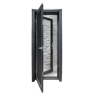Porte de toilette en aluminium, porte de salle de bain en aluminium, double vitrage trempé, fenêtres et portes en aluminium allemandes - Product Image 2