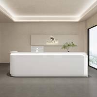 Comptoir d'accueil de bureau de luxe Bureau de réception blanc moderne pour salon de beauté Hôtel Banque