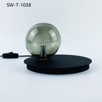Lámpara de Mesa para Sala de Estar, Decoración de Vidrio para el Hogar, Lámpara de Mesa LED para Restaurante, Lámpara de Escritorio Retro