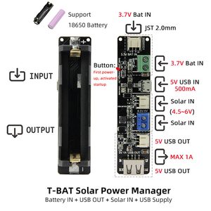 En stock, module de chargeur solaire original LILYGO T-BAT CN3065, support de batterie 18650 - Product Image 2