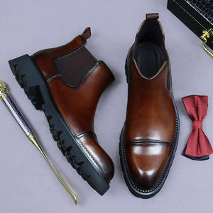 Hemp <b>Boot</b> Martin <b>Boot</b> Men's Leather <b>High</b> <b>Top</b> English Washed Vintage Goodyear Hand-Stitched Leather Sole Work <b>Boots</b> - Product Image 4