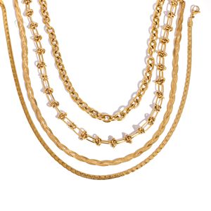 Collar de Cadena Gruesa de Acero Inoxidable Impermeable y Antideslustre <span class=keywords><strong>2026</strong></span> con Baño de Oro PVD de 18K para Mujer - Product Image 5