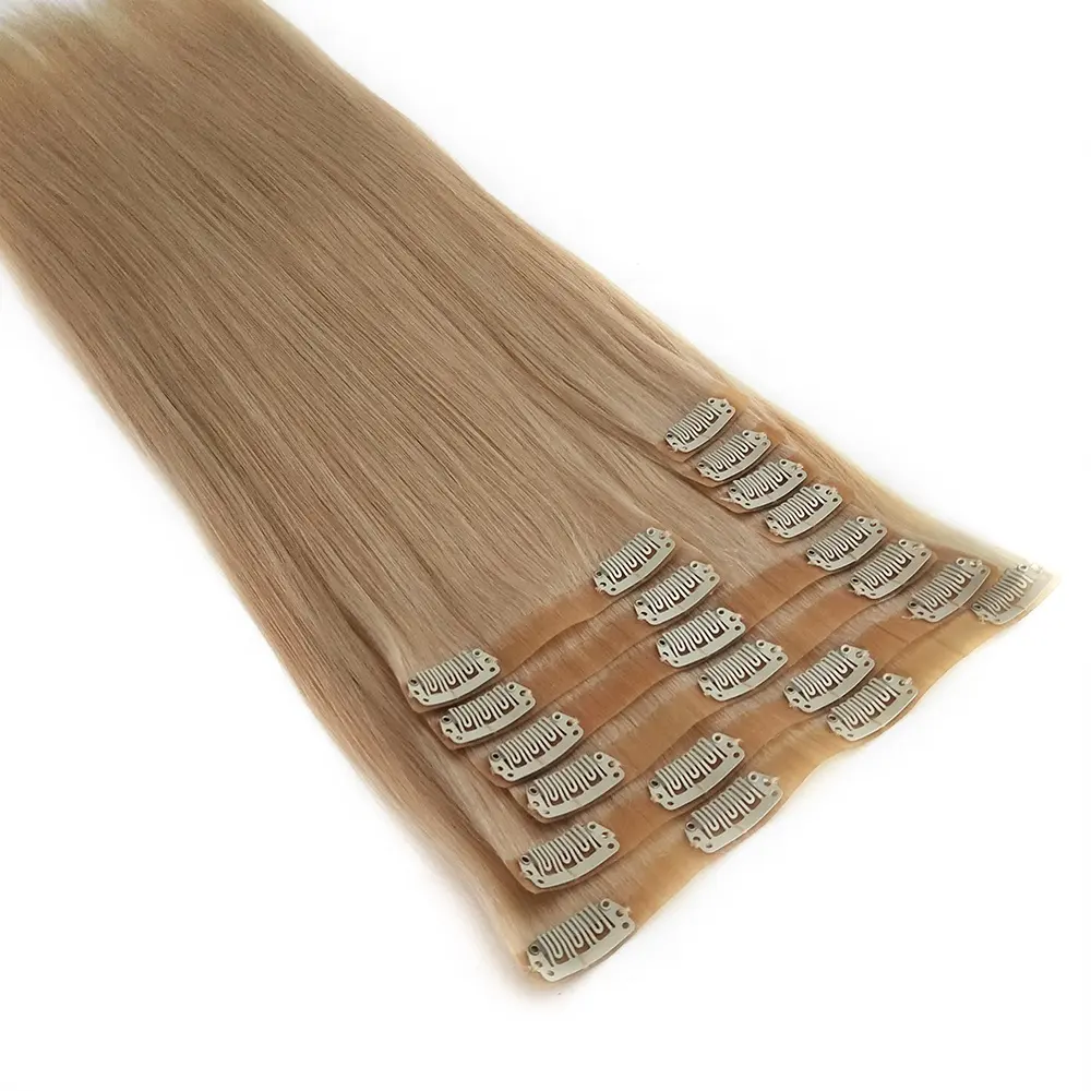 Cheap 100 120 160 220 Grams Double Weft 100% Remy Brazilian Human Seamless Clip In Hair Extensions