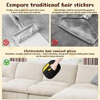 Gants électrostatiques réutilisables et lavables double face pour l'élimination efficace des poils d'animaux, idéaux pour le dropshipping