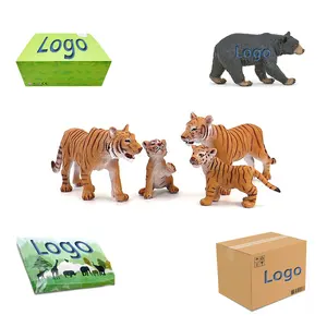 OEM ODM PVC Kunststoff Tiers pielzeug Realistische umwelt freundliche Tiger familie 4 in 1 Set Tiger Toys