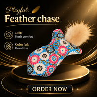 Jouet interactif pour chat en peluche florale et plumes, formes souris, poisson, balle, pour stimuler votre chat