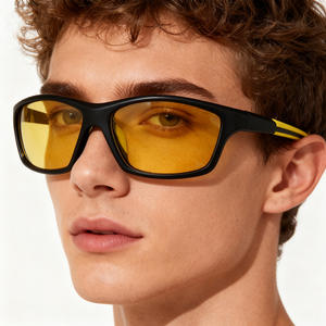 Lunettes de soleil de sport P505, monture noire, verres jaunes polarisés UV400, protection solaire pour la pêche et le cyclisme en extérieur - Product Image 2