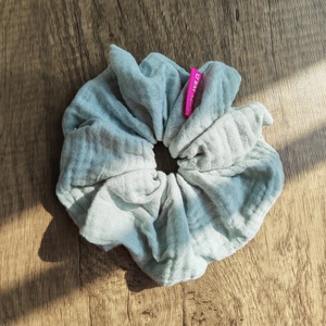 Coleteros de Gasa de Algodón Doble Personalizados para Mujeres y Niñas, Previenen el Frizz y la Rotura, Lazos Elásticos Grandes para el Cabello, para Cola de Caballo y Moño - Product Image 2