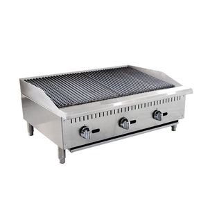 Gril à gaz vertical commercial de 36 pouces avec pierres de lave pour grillades de steaks, machine à rôtir la viande sur comptoir pour barbecue, magasin ou cuisine - Product Image 2