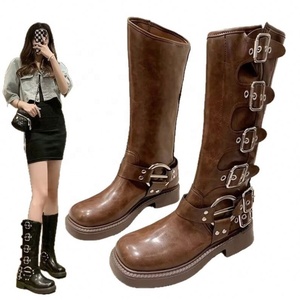 2025 New Style Western Cowboy <b>Boots</b> for Women Mid Length Genuine Leather Lining Autumn/Winter/<b>Spring</b> Season Vintage Brown - Product Image 5
