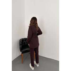 Conjunto de Traje Gabardina Borgoña para Mujer, Ropa de Moda al por Mayor - Product Image 1