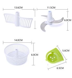 Picadora de Alimentos Manual, Cortador en Rodajas, Centrifugador de Ensaladas, Licuadora y Separador de Claras de Huevo con Base de Succión, Cortador de Verduras - Product Image 5