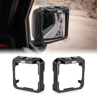 Protector de Lluvia para Espejo Retrovisor de Aluminio Negro y Fibra de Carbono OMU, Accesorios Todoterreno para Jeep Wrangler JL/JT
