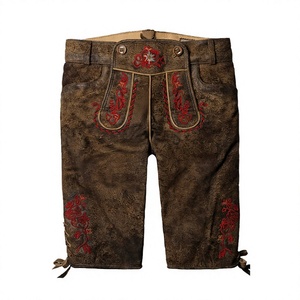 Meilleurs shorts en cuir suédé de vachette véritable bavarois, respirants, style costume traditionnel allemand, pour femmes et adultes, vente en gros - Product Image 1