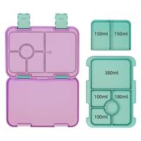 Boîte à lunch bento pour enfants avec 5 compartiments, thermos, anti-fuite, en ABS+PP+Tritan, motif de dessin animé, récipient à lunch micro-ondable