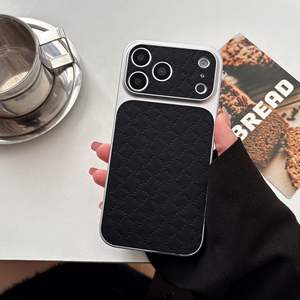 Funda para iPhone 17 Pro Max, elegante textura de cuero con rombos, ventana grande, cobertura total, a prueba de golpes - Product Image 5