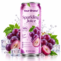 Druivenfruitsap drank in aluminium blik, geen kunstmatige kleurstoffen, ODM-service, bulklevering voor supermarkten.
