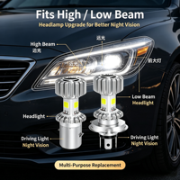 Ampoule de phare LED COB à 3 faces H7 6000K blanc, faisceau haut et bas, remplacement de phare de voiture