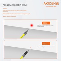 AKUSENSE PF-2D Lensa Sensor Serat Optik Sudut Pandang 11 Derajat 0.1ms Respon Cepat Tipe Refleksi Difus Sinar dengan Sekrup Tetap