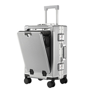 Valise Chariot Homme et <span class=keywords><strong>Femme</strong></span> Multifonctionnelle à Ouverture Frontale 20 24 Pouces avec Serrure à Code, Roues et Porte-Gobelet - Product Image 3