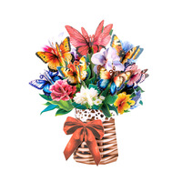 Carte pop-up, grande carte de vœux 3D, bouquet de fleurs en papier, cadeau pour la fête des mères, anniversaire, Saint-Valentin, anniversaire de mariage