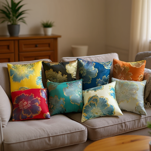 Federe Decorative NAB in Lino con Logo Personalizzato, Motivo a Righe, 45*45CM, Quadrate, Lavorazione a Maglia, per Casa e Hotel, Lavabili - Product Image 2