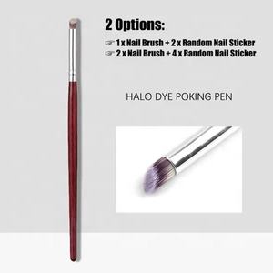 Cepillo de <span class=keywords><strong>uñas</strong></span> con mango de madera rojo oscuro, bolígrafo degradado oblicuo, Gel para <span class=keywords><strong>hombre</strong></span>, herramienta de dibujo de salón DIY, bolígrafo especial para pintura de <span class=keywords><strong>uñas</strong></span> - Product Image 4