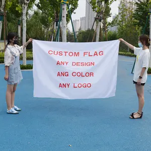 थोक आउटडोर किसी भी आकार मानक विज्ञापन 3x5 झंडे पदोन्नति सफेद कस्टम झंडे, बैनर