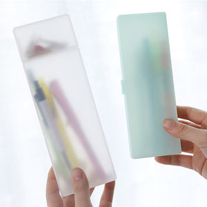 Commercio All'ingrosso di Consegna veloce Personalizzato Matita Casi Trasparente Pp Plastica di Scuola Matita Casi Con Due Scomparti Per Le Ragazze Regalo - Product Image 2