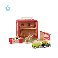 Jouet éducatif en bois pour enfants, ferme avec animaux, maison de ferme Montessori, jouets de Noël pour filles