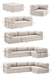 <span class=keywords><strong>Canapé</strong></span> modulaire en forme de L Voxhome, <span class=keywords><strong>canapé</strong></span>-lit 1, 2 ou 3 places, ensemble de canapés de <span class=keywords><strong>style</strong></span> nordique en velours côtelé, meubles de salon pour hôtel - Product Image 4