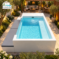 Resorts Villen Grauer Jacuzzi Spa Schwimmbecken Luxus-Familien-Garten Erwachsenen-Sofa-Lounge-Set Fiberglas Oberirdischer Swimmingpool