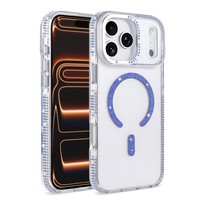 Étui magnétique de luxe léger incrusté de diamants et de paillettes, en TPU + acrylique, antichoc et résistant aux chutes pour iPhone 17 16 15 14