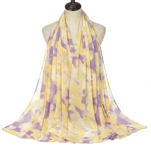 2021 New Pearl <b>Chiffon</b> Hijab Travel Turban Silk Wholesale Tie Dye <b>Scarf</b> - Product Image 3