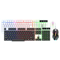 Rainbow LED Backlit Wired Gaming Keyboard and Mouse